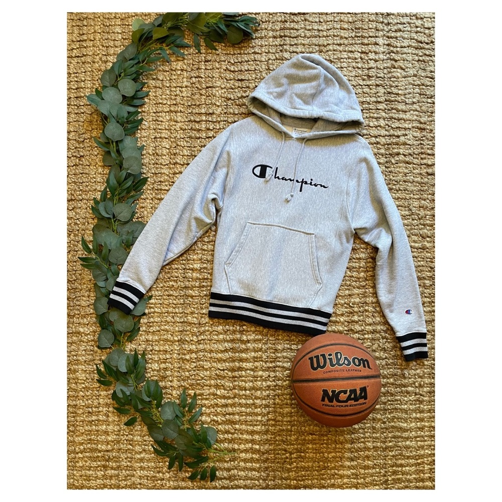 Champion Adult gray black XS Grey reverse weave hoodie